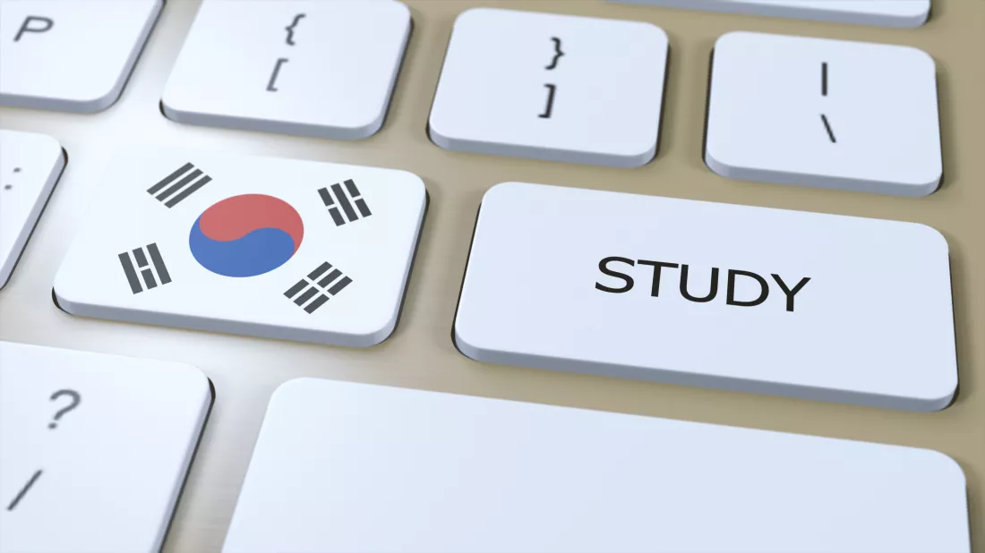 south-korea-study-country-concept-flag-text-3d-illustration